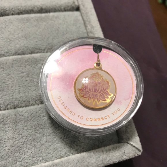 New Alex & Ani Pink & Gold Lotus Flower Charm for Bracelet or Necklace - Picture 4 of 7